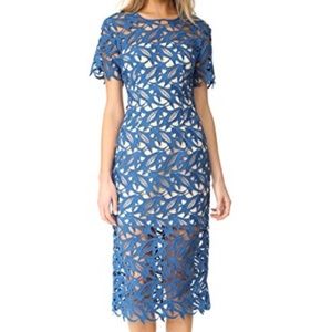 Keepsake the Label The Moment Dress Marine Blue Lace NWT